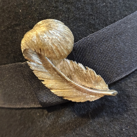 Women's Black 100% Wool Fedora Hat OS - Picture 4 of 8